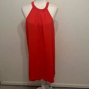 NWT Papermoon Orange Halter Neck Scalloped Hem Dress Sz M